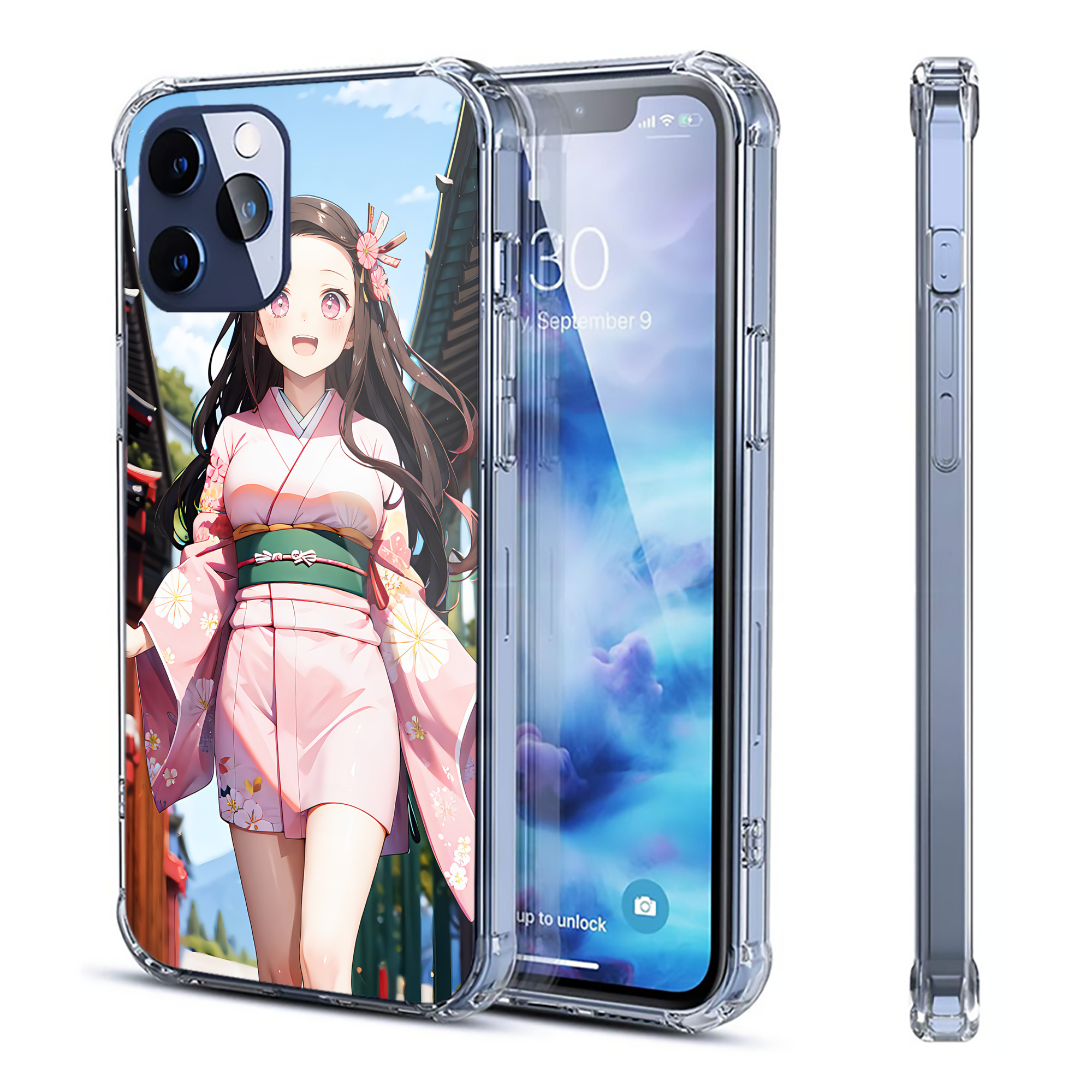 （画像用） 鬼滅の刃（きめつのやいば）竈門 禰󠄀豆子／かまど ねずこ Kamado Nezuko 【iPhone 12シリーズ対応】透明スマホケース（クリアソフトケース）